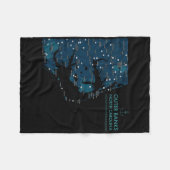 Obx Nc Buitenbank Map Duck Corolla Beach Vacking Fleece Deken (Voorkant (Horizontaal))
