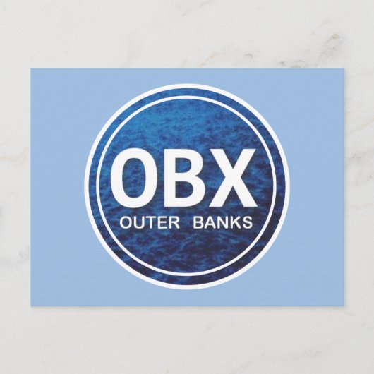 OBX Outer Banks Beach Label Briefkaart (Voorkant)