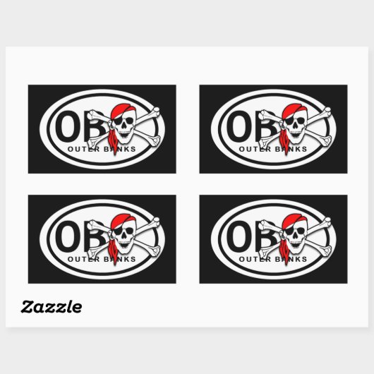 OBX Skull en Crossbones Pirate Stickers (Vel)