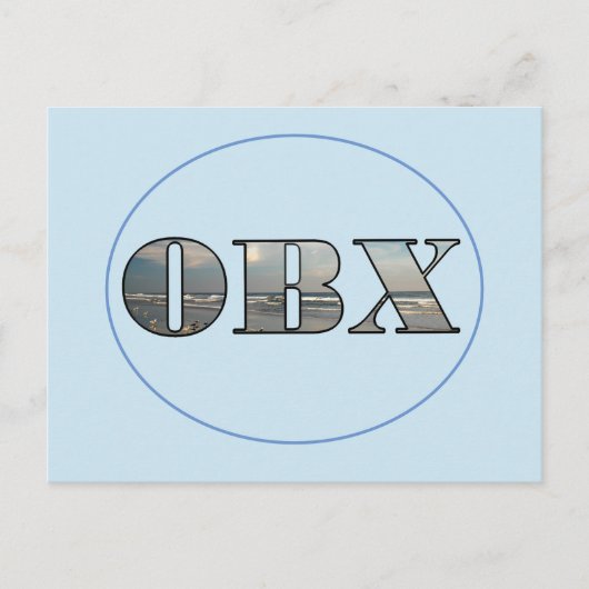 OBX Strandtekst Briefkaart (Voorkant)