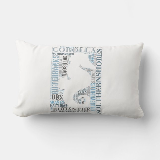 OBX Subway Art Lumbar Pillow - Seahorse Kussen (Voorkant)