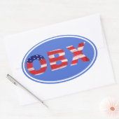 OBX-vlaggentekst Ovale Sticker (Envelop)