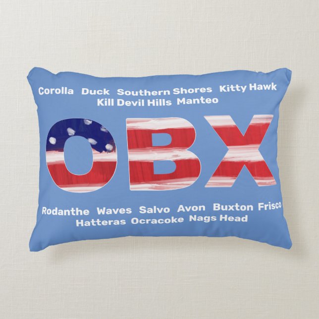 OBX-vlagtekst en -tinten Accent Kussen (Voorkant)