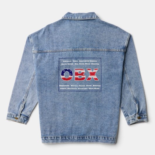 OBX-vlagtekst en -tinten Denim Jacket (Achterkant)