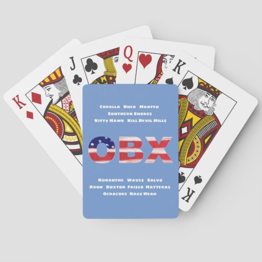 OBX-vlagtekst en -tinten Pokerkaarten (Achterkant)