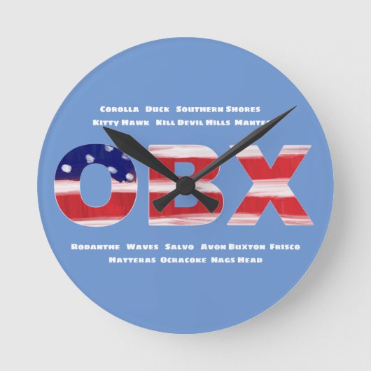 OBX-vlagtekst en -tinten Ronde Klok (Voorkant)