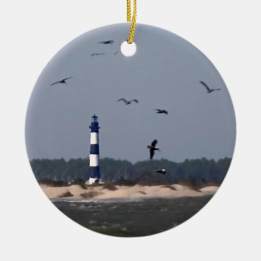 OBX-vuurtoren Keramisch Ornament (Voorkant)