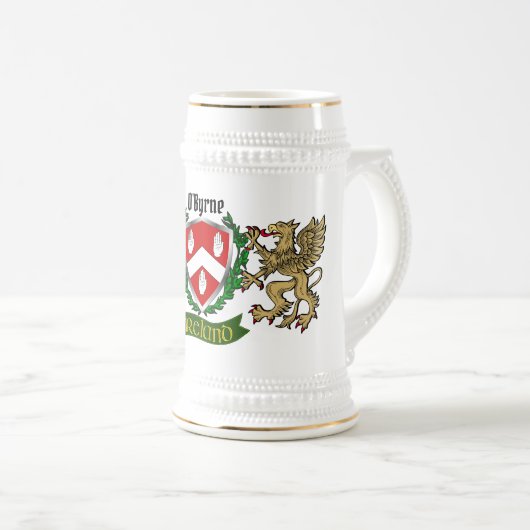 O'Byrne / Byrne Irish Shield Beer Stein Bierpul (Voorkant rechts)