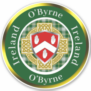 O'Byrne Ierse Schild & Keltisch Kruis Persoonlijk Sticker