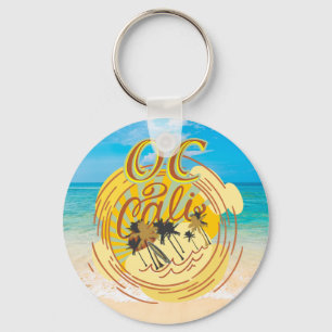 OC Cali Orange County Californië Strand Zon Surfen Sleutelhanger