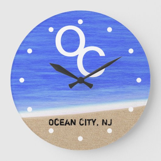 OC Ocean City NJ Beach Wall klok (Voorkant)
