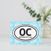 OC Ocean City NJ Blue Briefkaart (Staand voorkant)