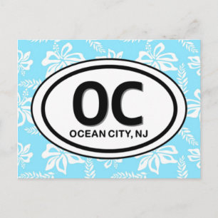 OC Ocean City NJ Blue Briefkaart
