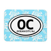 OC Ocean City NJ Blue Magnet Magneet (Horizontaal)