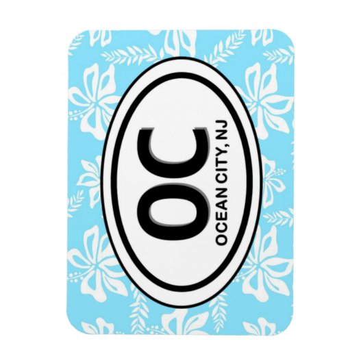 OC Ocean City NJ Blue Magnet Magneet (Verticaal)