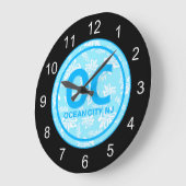 OC Ocean City NJ Blue Wall Clock Grote Klok (Hoek)