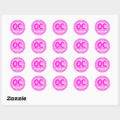 OC Ocean City NJ New Jersey Roze Strand Bloem Ronde Sticker (Vel)