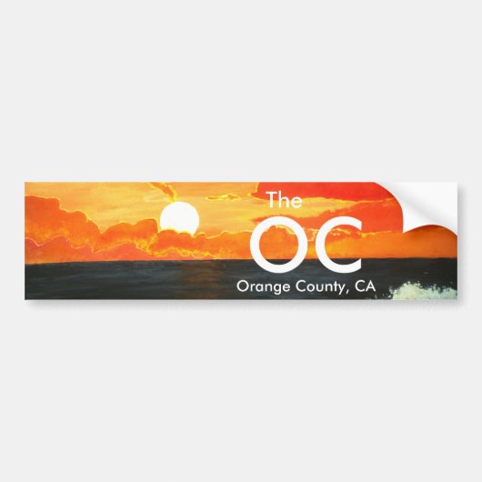 OC Oranje County California Bumpersticker Art (Voorkant)