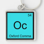 Oc - Oxford Comma Chemistry Element Symbol Grammar Sleutelhanger (Voorkant)