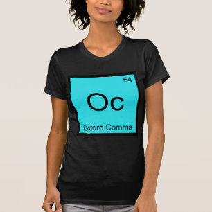 Oc - Oxford Komma Grammatica Scheikunde Symbool T-shirt