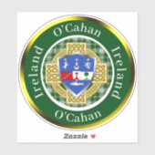O'Cahan Ierse Schild & Keltisch Kruis Persoonlijk Sticker (Vel)