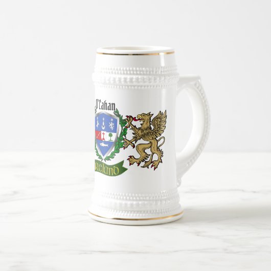 O'Cahan Irish Shield Beer Stein Bierpul (Voorkant rechts)