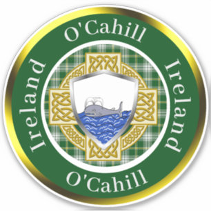 O'Cahill Ierse Schild & Keltisch Kruis Persoonlijk Sticker