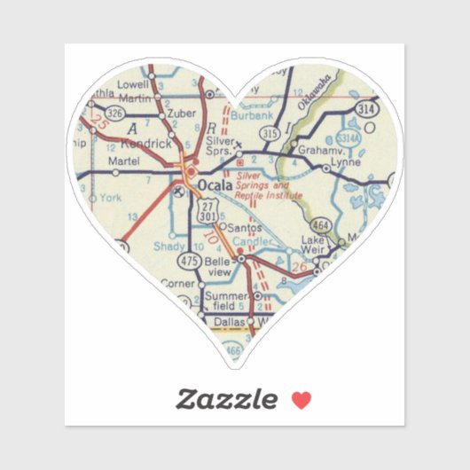 Ocala Florida kaart Sticker (Vel)
