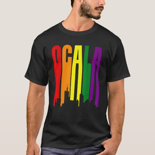 Ocala Florida Lgbtq Pride Rainbow Flag T-shirt (Voorkant)