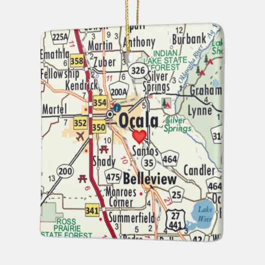 Ocala Florida Map Keramisch Ornament (Links)