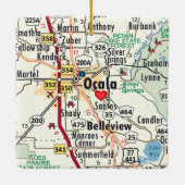 Ocala Florida Map Keramisch Ornament (Achterkant)