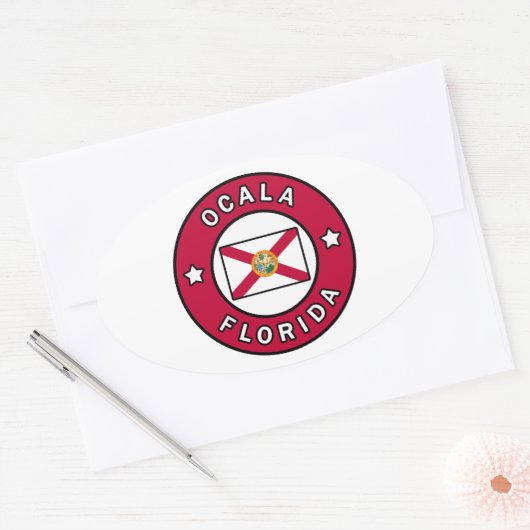 Ocala Florida Ovale Sticker (Envelop)