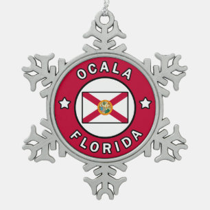 Ocala Florida Tin Sneeuwvlok Ornament