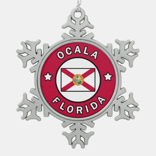 Ocala Florida Tin Sneeuwvlok Ornament (Voorkant)
