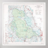 Ocala National Forest Map (1971) Florida Woodlands Poster (Voorkant)