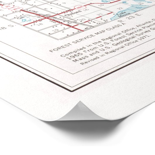 Ocala National Forest Map (1971) Florida Woodlands Poster (Hoek)