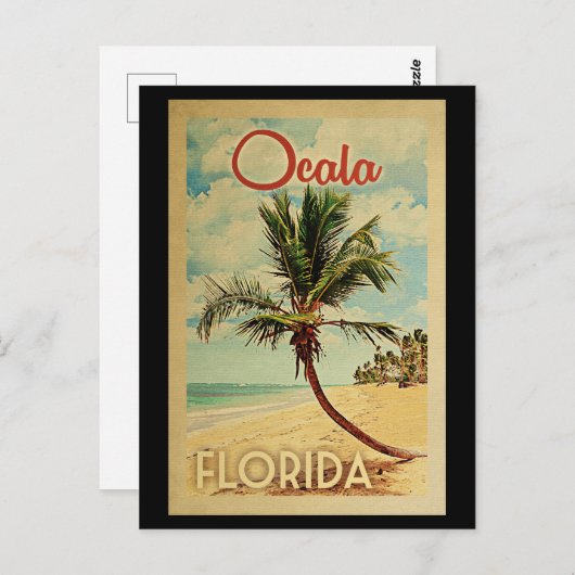 Ocala Palm Tree Vintage Travel Briefkaart (Voorkant / Achterkant)