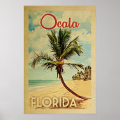 Ocala Palm Tree Vintage Travel Poster (Voorkant)