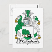 O'Callaghan Family Crest Briefkaart (Voorkant / Achterkant)