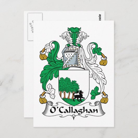 O'Callaghan Family Crest Briefkaart (Voorkant / Achterkant)