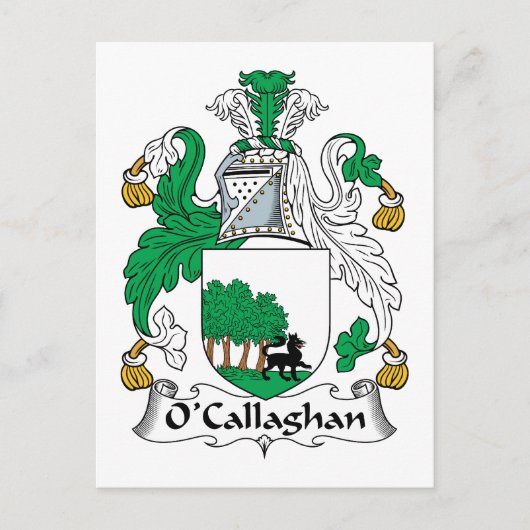 O'Callaghan Family Crest Briefkaart (Voorkant)