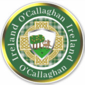 O'Callaghan Ierse Schild/Celtisch Kruis Persoonlij Sticker (Voorkant)