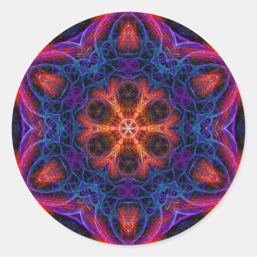 Ocanayia fractal mandala-Sticker Ronde Sticker (Voorkant)