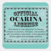 Ocarina License Square Sticker (Voorkant)