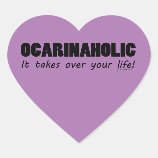 Ocarinaholic Life Heart Sticker (Voorkant)