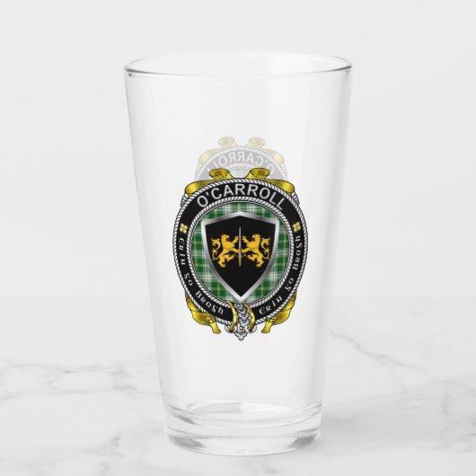 O'Carroll/Carroll Irish Shield Beer Glass Glas (Achterkant)