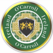 O'Carroll Irish Shield/Celtic Cross Personalized Sticker (Voorkant)