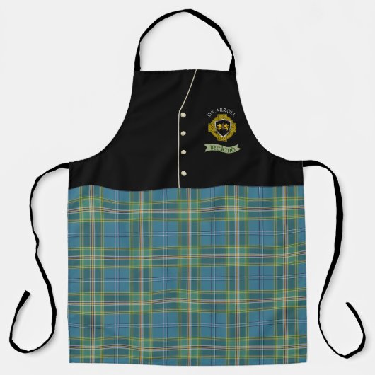 O'Carroll Irish Shield & Tartan Gepersonaliseerde Schort (Voorkant)