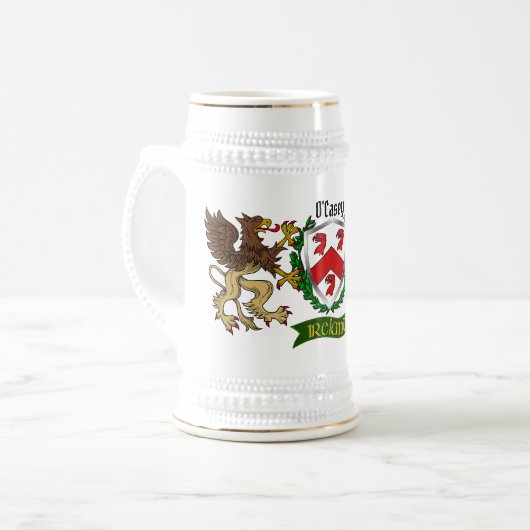 O'Casey/Casey Irish Shield gepersonaliseerd Bierpul (Voorkant links)