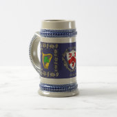 O'Casey/Casey Irish Shield w/Harp gepersonaliseerd Bierpul (Voorkant links)